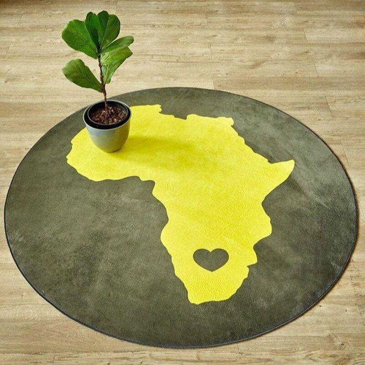 Picture of AFRICA YELLOW ROUND (PRINTED RUG)