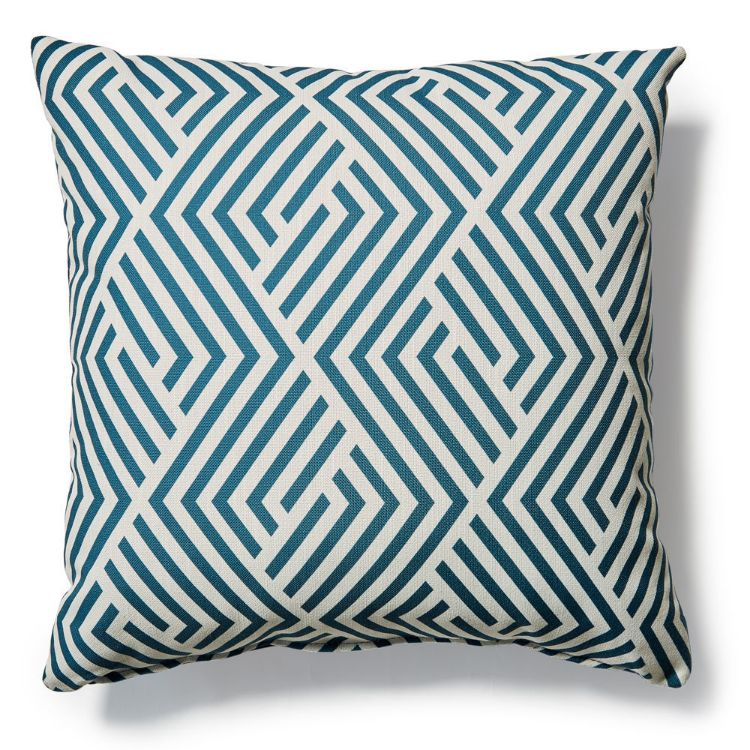 GEO BLUE PRINTED CUSHION