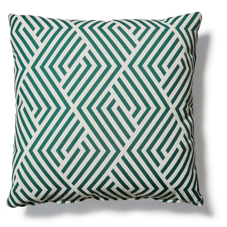 GEO GREEN PRINTED CUSHION