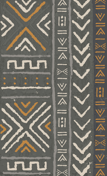 Picture of JOY'S MUDCLOTH GREY & YELLOW  RUG