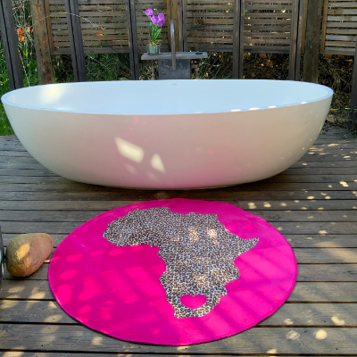 Picture of (BN) 1.50 D AFRICA ANIMAL PRINT PINK ROUND (PRINTED RUG)