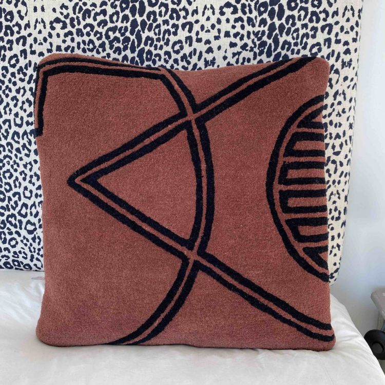 Picture of RED RUST CUSHION (HAND-TUFTED) 