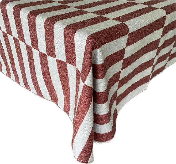 Picture of BROKEN STRIPE FRENCH RED (TABLECLOTH)