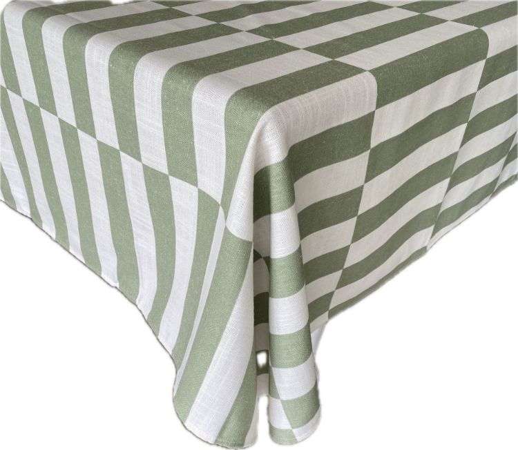 Picture of BROKEN STRIPE SAGE (TABLECLOTH)