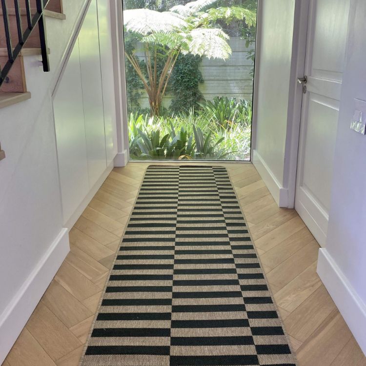 Picture of BROKEN STRIPE ALMOND OUTDOOR RUG